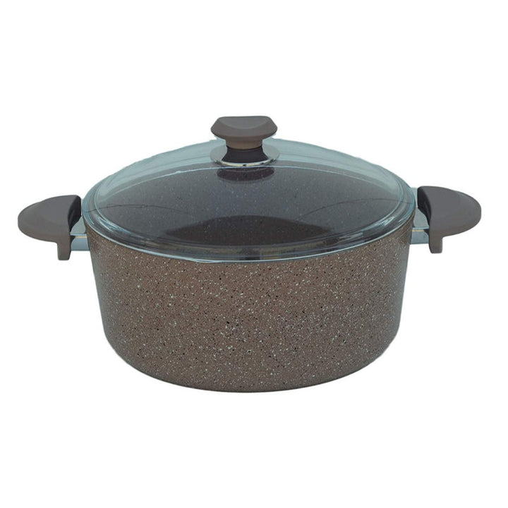 OMS Cookware Set Granite 3102 Brown 9 pcs Set GSA113097 - Salman Stores
