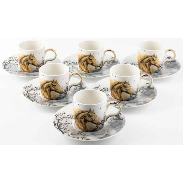 Otantik Tea Set 12 pcs from Samra Porcelain Gold 200 cc GY1521