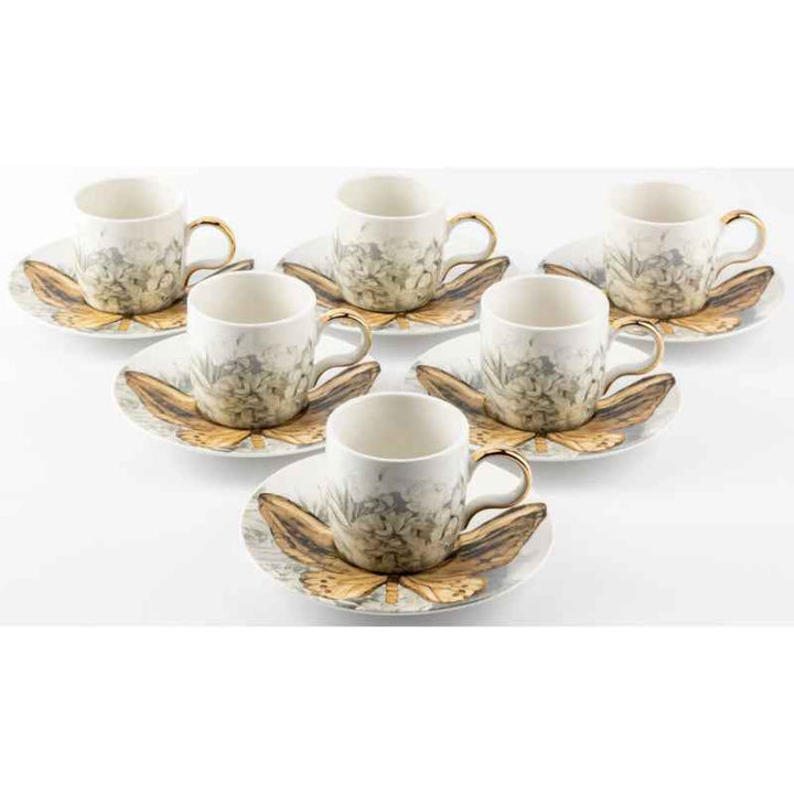 Otantik Tea Set 12 pcs from Isabella Porcelain Gold 200 cc GY1534