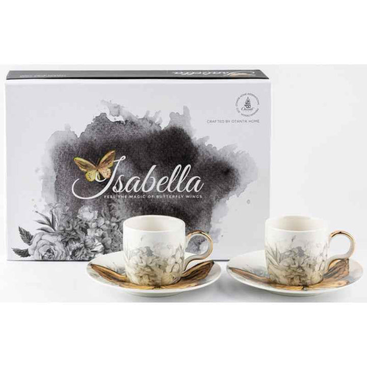 Otantik Tea Set 12 pcs from Isabella Porcelain Gold 200 cc GY1534