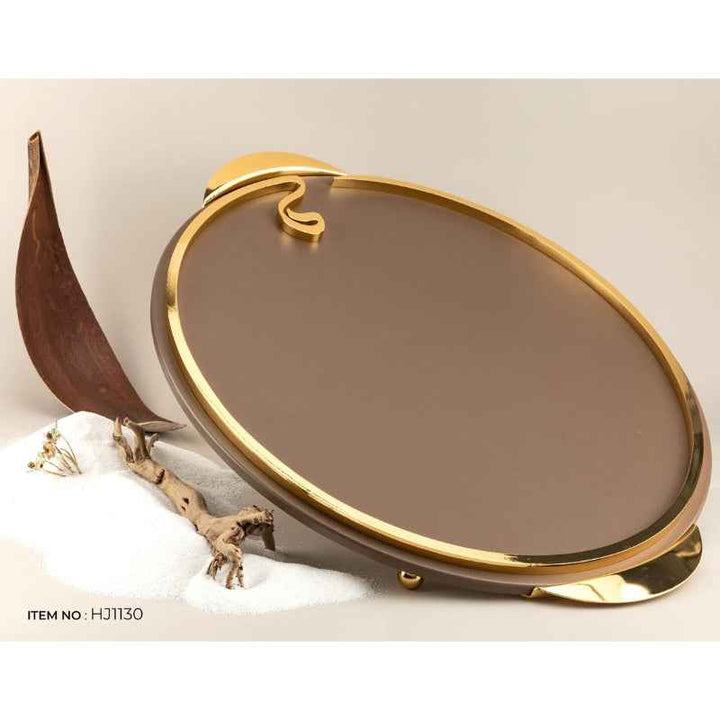 Otantik Serving Tray from Nour Brown 53 x 45 cm HJ1130