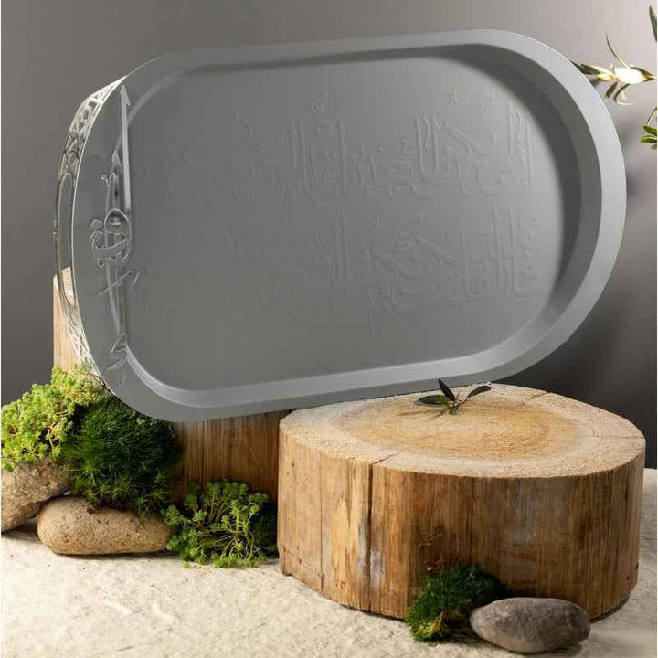 Otantik Iron Serving Tray From Liqaa Grey 53 x 31 cm HJ1178