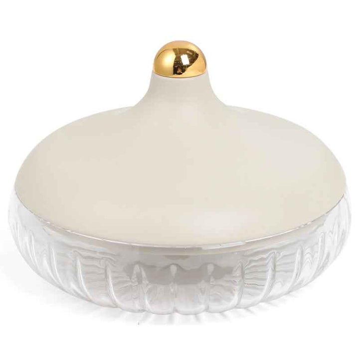 Otantik Medium Glass Date Bowl from Jiwar Beige 24 cm HJ1310