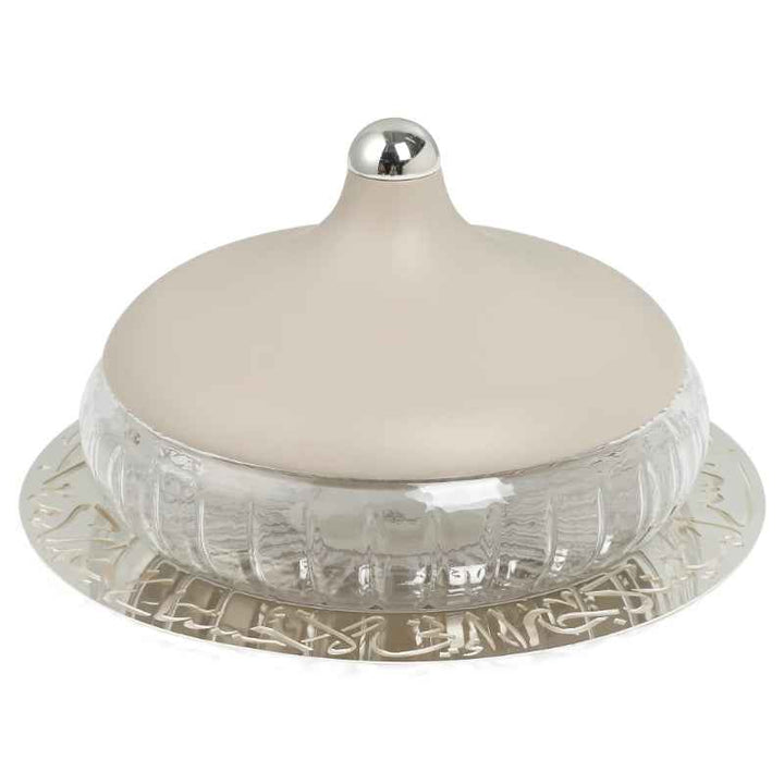 Otantik Medium Glass Date Bowl from Jiwar Beige 24 cm HJ1312