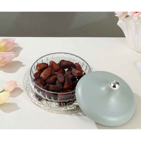 Otantik Medium Glass Date Bowl from Jiwar Green 24 cm HJ1313