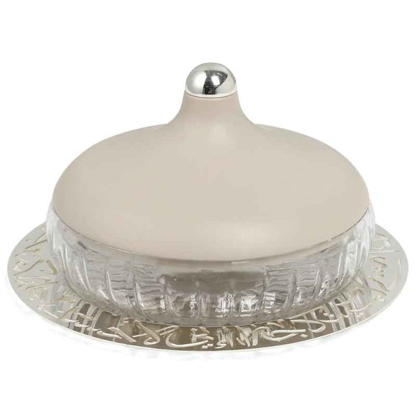 Otantik Large Glass Date Bowl from Jiwar Beige 29.5 cm HJ1319