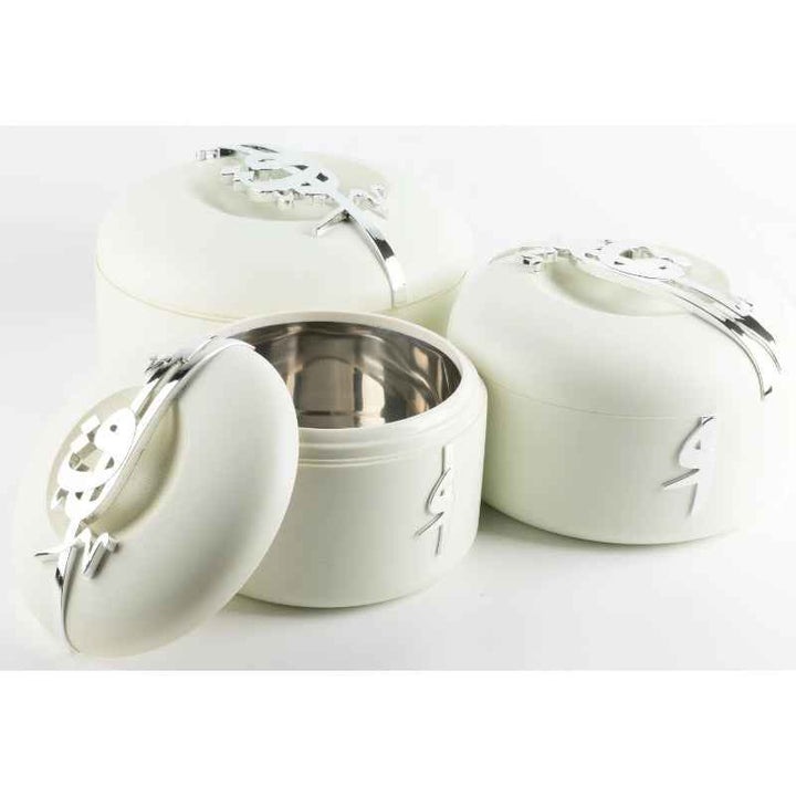 Otantik Hotpot Set from Liqaa Pearl White 2, 3 and 4 liter HJ1376