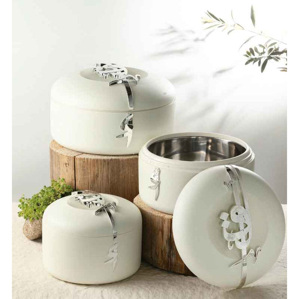 Otantik Hotpot Set from Liqaa Pearl White 2, 3 and 4 liter HJ1376