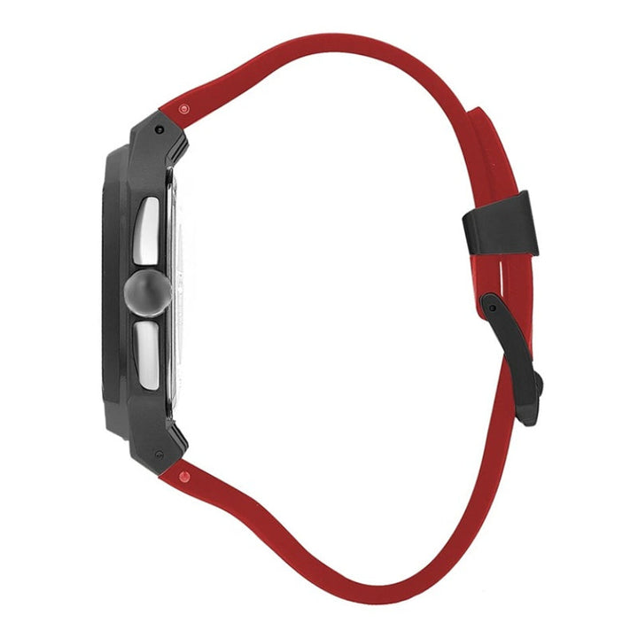 Quantum Men Red Silicone Analog Black Dial Square Watch HNG1033658 - Salman Stores