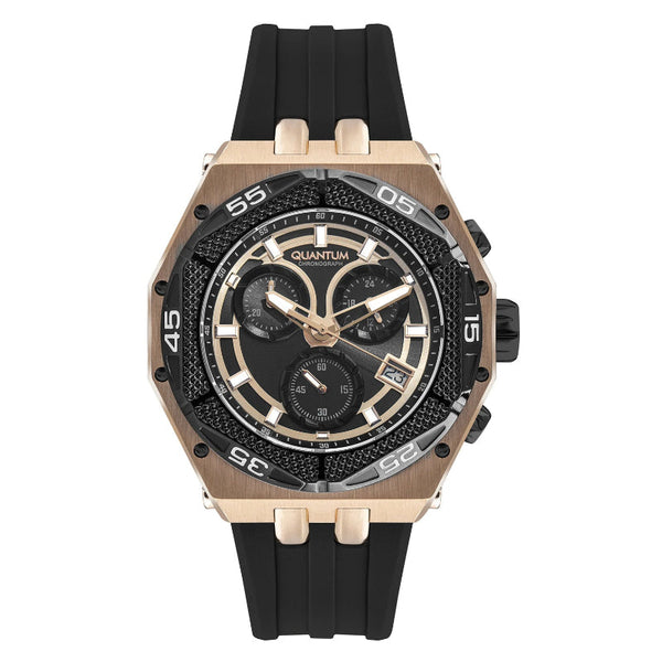 Quantum Men Black Silicone Analog Black Dial Watch HNG1066851 - Salman Stores