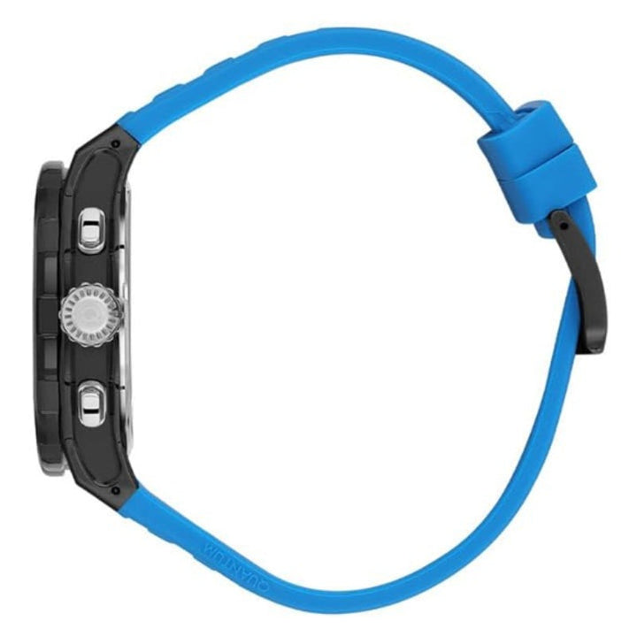Quantum Men Blue Silicone Analog Black Dial Round Watch HNG1082357 - Salman Stores
