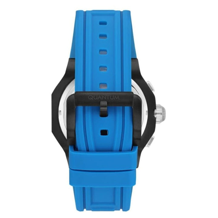 Quantum Men Blue Silicone Analog Black Dial Round Watch HNG1082357 - Salman Stores