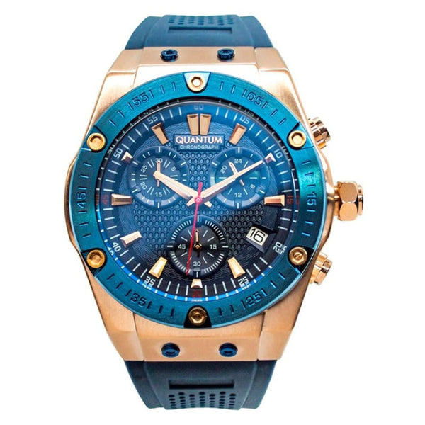 Quantum Men Blue Silicone Analog Blue Dial Watch HNG819999 - Salman Stores