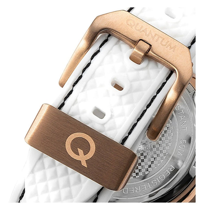 Quantum Men White Silicone Analog Black Dial Watch HNG956553 - Salman Stores