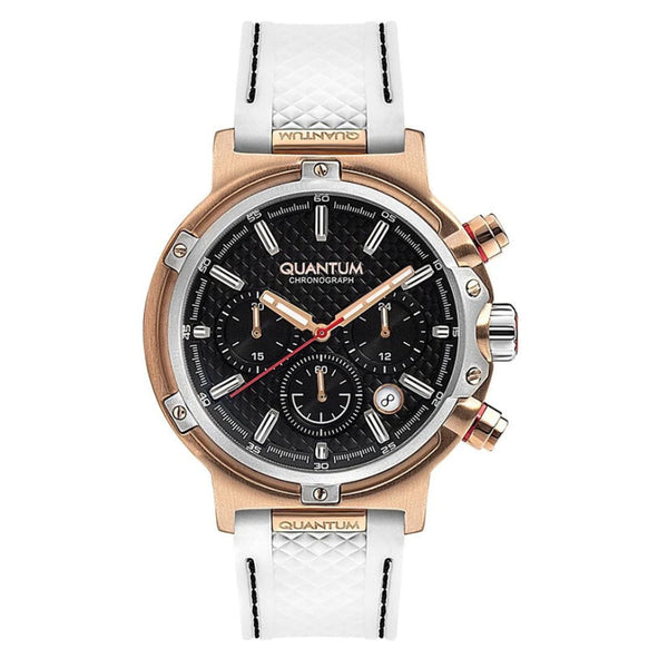 Quantum Men White Silicone Analog Black Dial Watch HNG956553 - Salman Stores