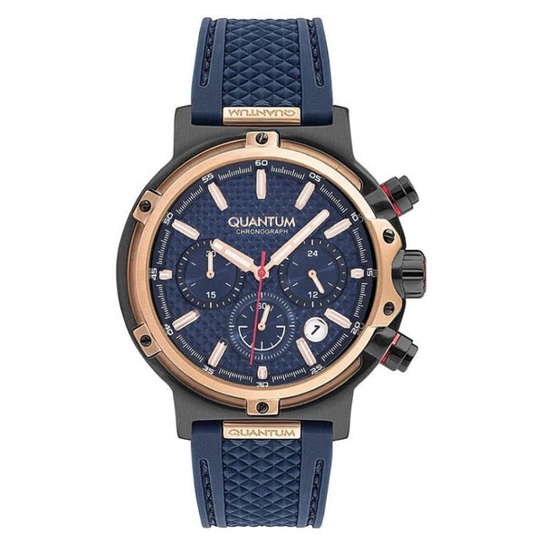 Quantum Men Blue Silicone Analog Blue Dial Round Watch HNG956899 - Salman Stores