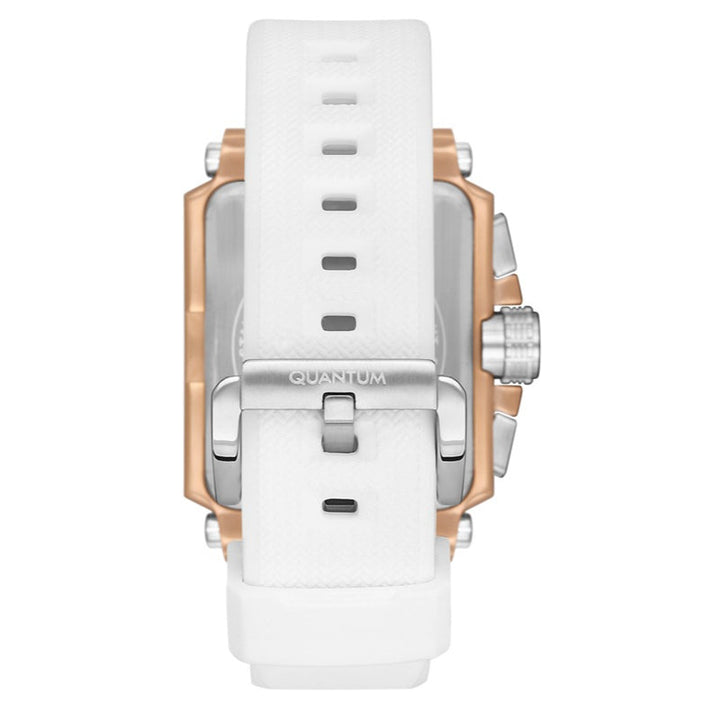 Quantum Men White Rubber Analog Black Dial Square Watch HNG969461 - Salman Stores