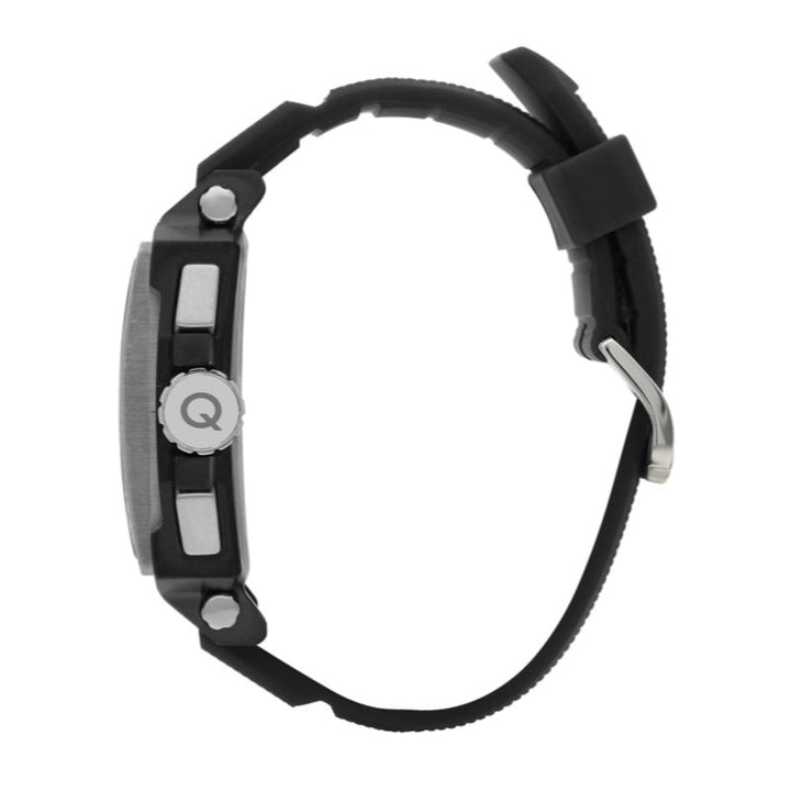 Quantum Men Black Rubber Analog Black Dial Square Watch HNG969650 - Salman Stores