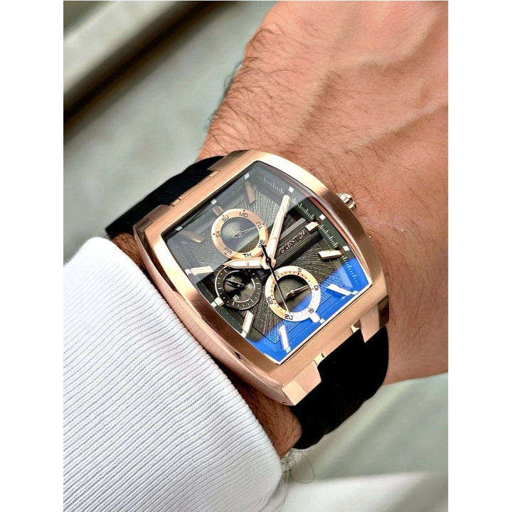 Quantum Men Black Silicone Analog Black Dial Square Watch HNG997451 - Salman Stores