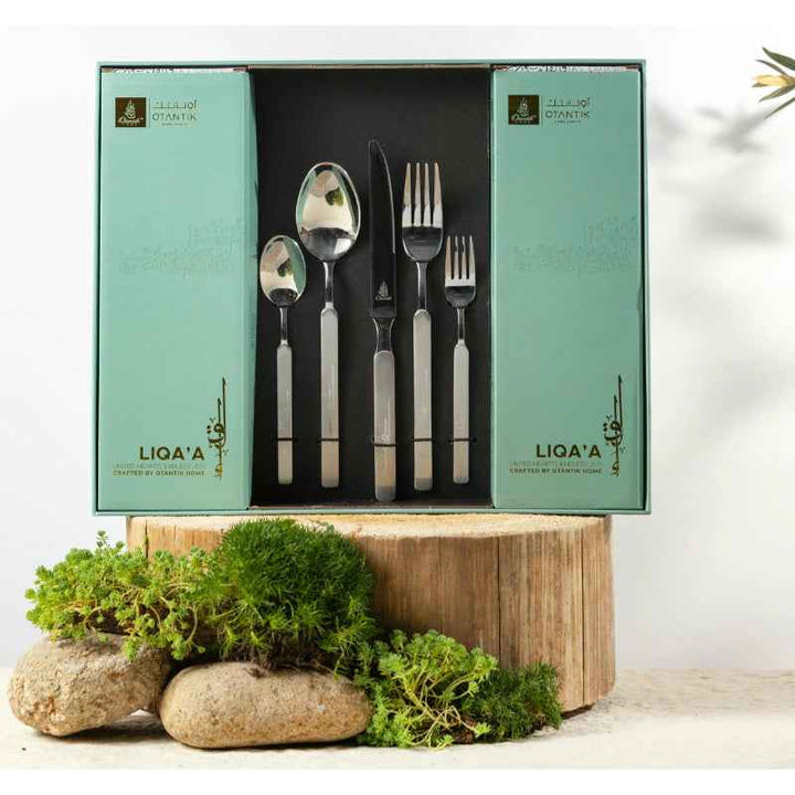 Otantik Cutlery Set 30 pcs from Liqaa Gold/ Silver HX1005