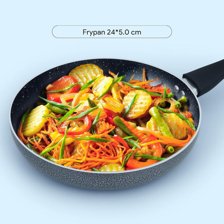 DELICI Cookware Set Non Stick 10 pcs Black IMACS10HE - Salman Stores