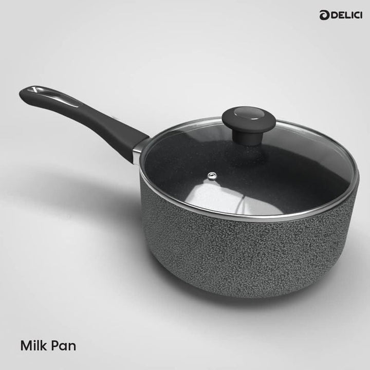 DELICI Cookware Set Non Stick 8 pcs Black IMACS8HE - Salman Stores