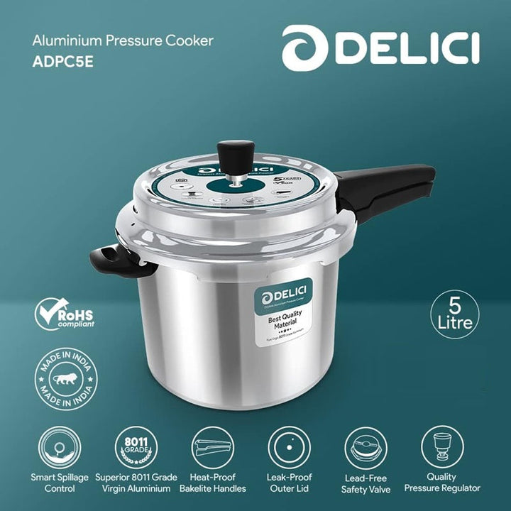 Delici Pressure Cooker Aluminium 5 Litre IMADPC5E - Salman Stores