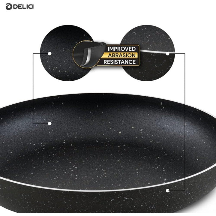 DELICI Frypan Non Stick 22 cm Black IMAFP22GE - Salman Stores