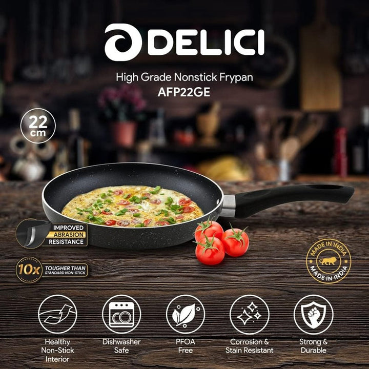 DELICI Frypan Non Stick 22 cm Black IMAFP22GE - Salman Stores