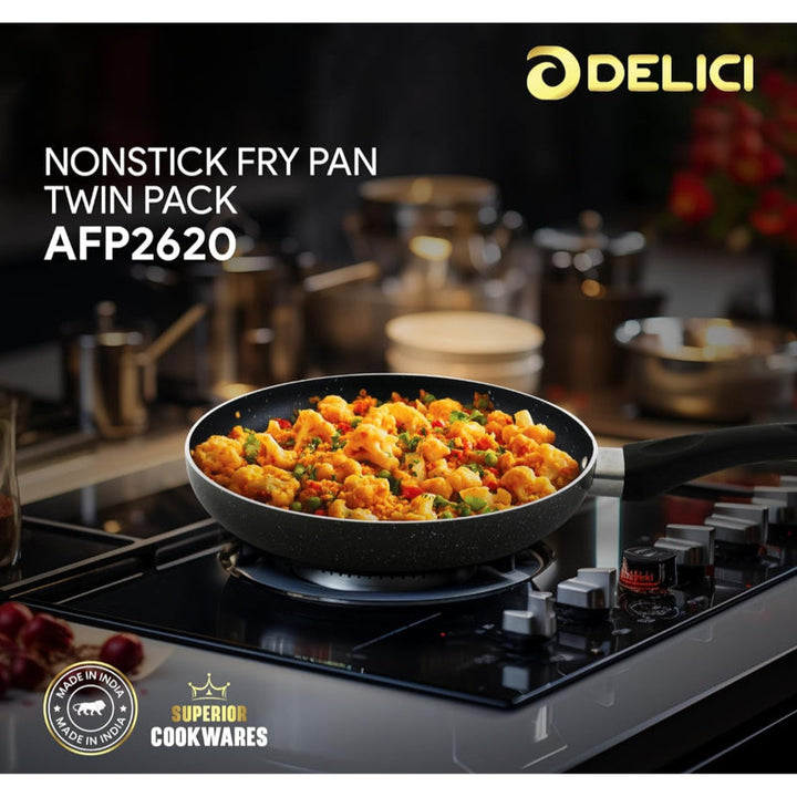 DELICI Frypan Set Non Stick 20 and 26 cm Black IMAFP2620 - Salman Stores