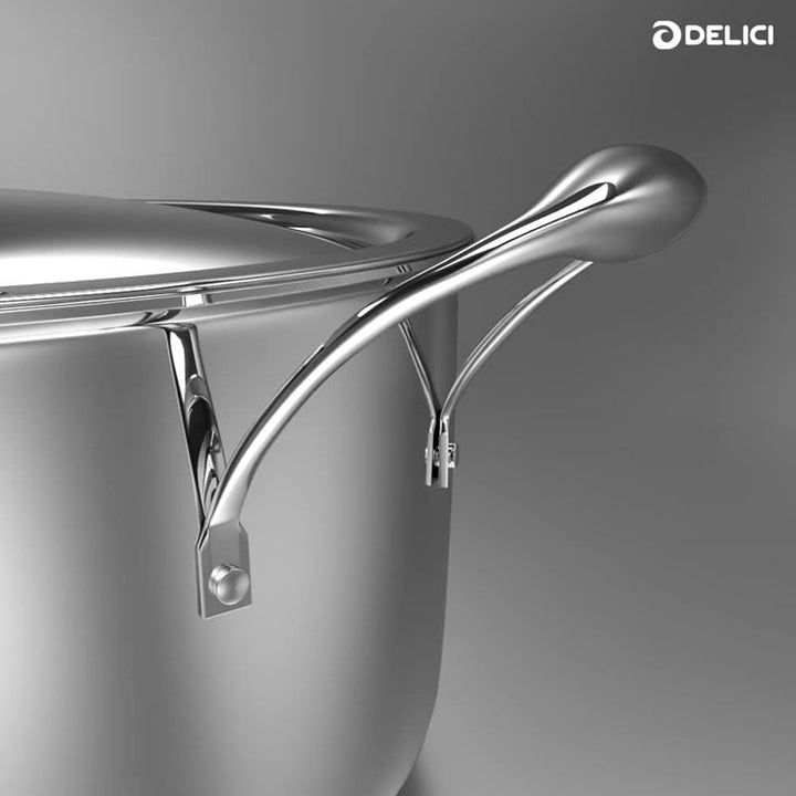 DELICI Cookware Set Stainless Steel 8 pcs Silver IMDTHKS8P - Salman Stores