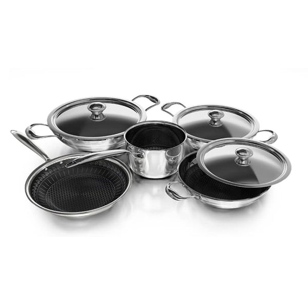 DELICI Cookware Set Stainless Steel 8 pcs Silver IMDTHKS8P - Salman Stores