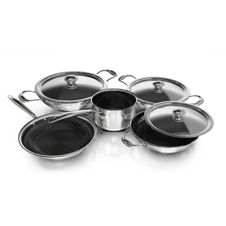 DELICI Cookware Set Stainless Steel 8 pcs Silver IMDTHKS8P - Salman Stores