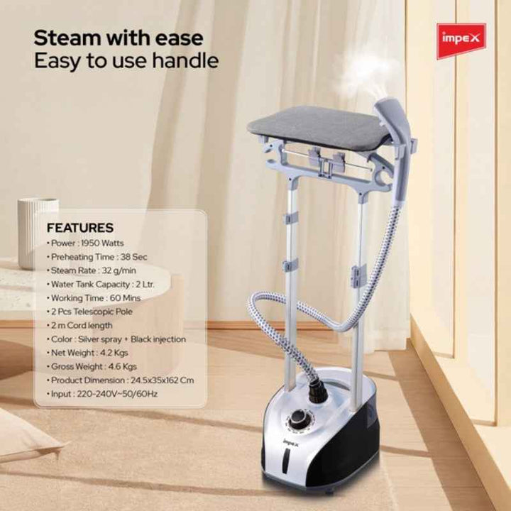 Impex Garment Steamer 2 Liter 1950W IMGSM6016