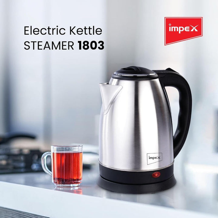 Impex Electric Kettle 1.8 Litre 1500 W Silver IMSTMR1803 - Salman Stores