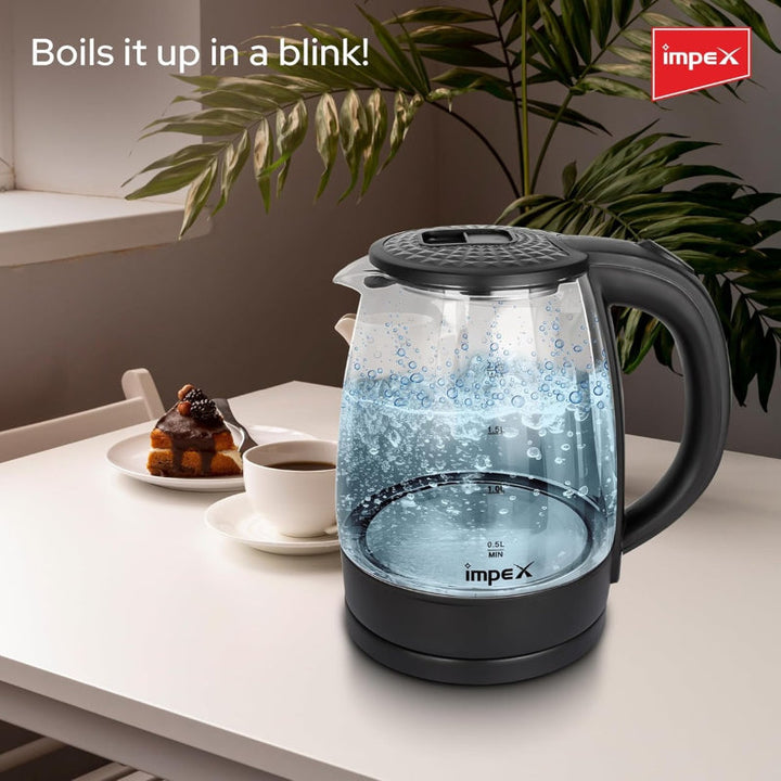 Impex Electric Kettle 1.8 Litre 1500 W Glass IMSTMR1805 - Salman Stores