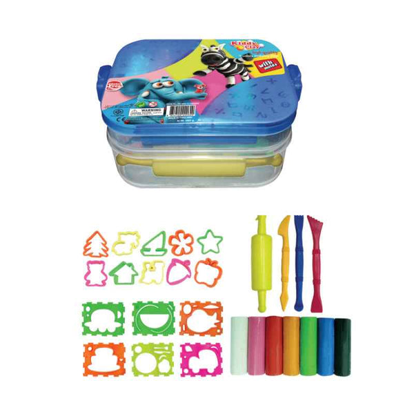 Kiddy Clay Modelling Clay 7 Colors with 16 Molds KC-PX-380-7+16SM