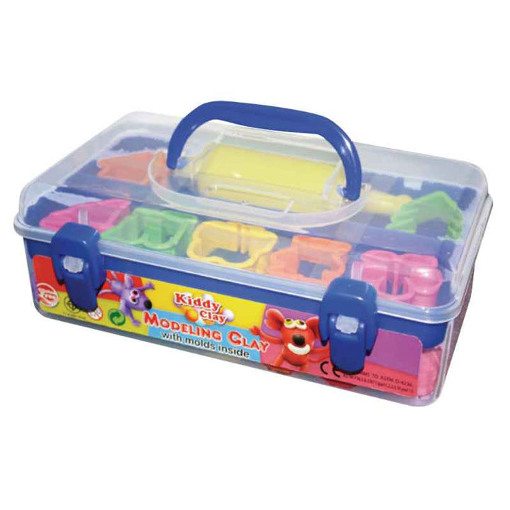 Kiddy Clay Modelling Clay 550gm 7 Colors, 7 Molds KC-PX-550-7+7SM
