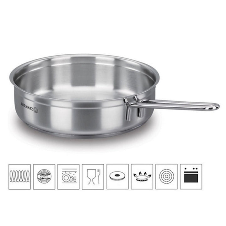 Korkmaz Frypan Stainless Steel Alfa 24cm/ 2.7 Liter KOR1021 - Salman Stores