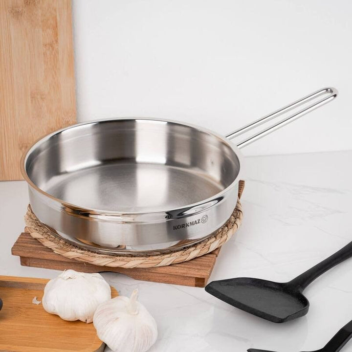 Korkmaz Frypan Stainless Steel Alfa 24cm/ 2.7 Liter KOR1021 - Salman Stores