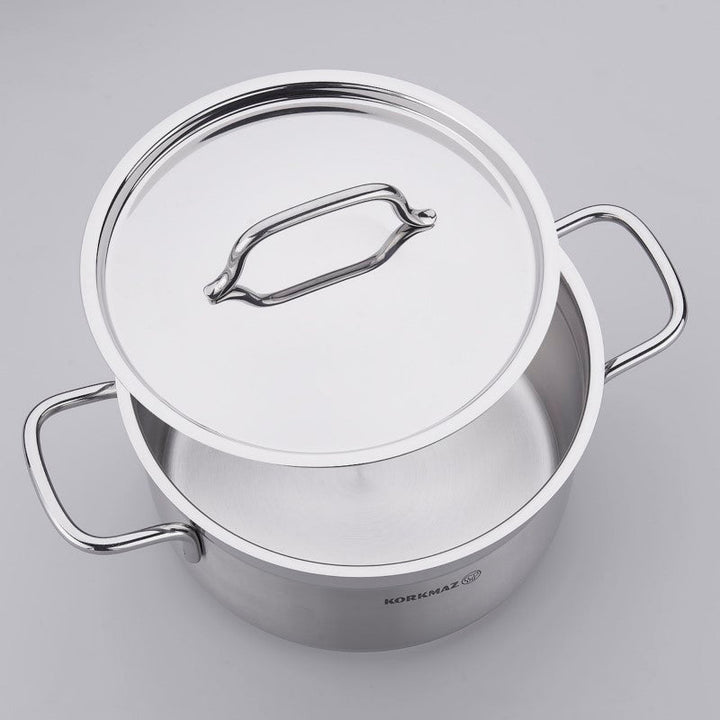 Korkmaz Low Casserol Stainless Steel Alfa 30cm/ 7 Liter KOR1030 - Salman Stores
