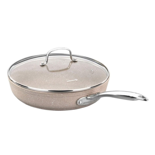 Korkmaz Frypan with Lid Granite Beige 26cm/ 2.5 Liter KOR12651 - Salman Stores