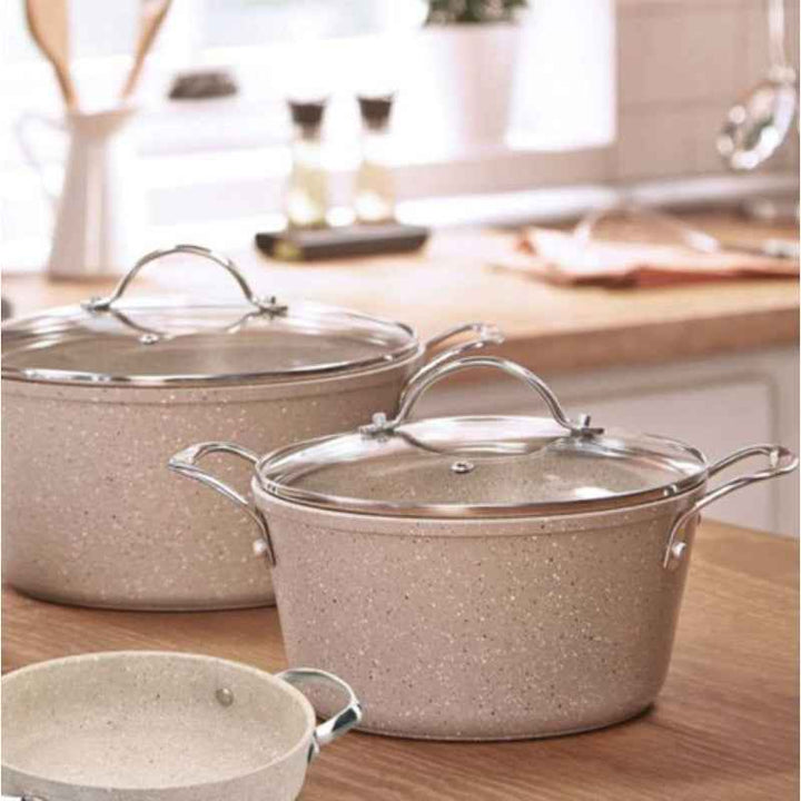 Korkmaz Cookware Set Granite 7pc KOR1272CW