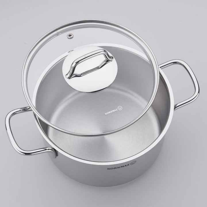 Korkmaz Cookware Set Stainless Steel Perla 9 pcs - Salman Stores