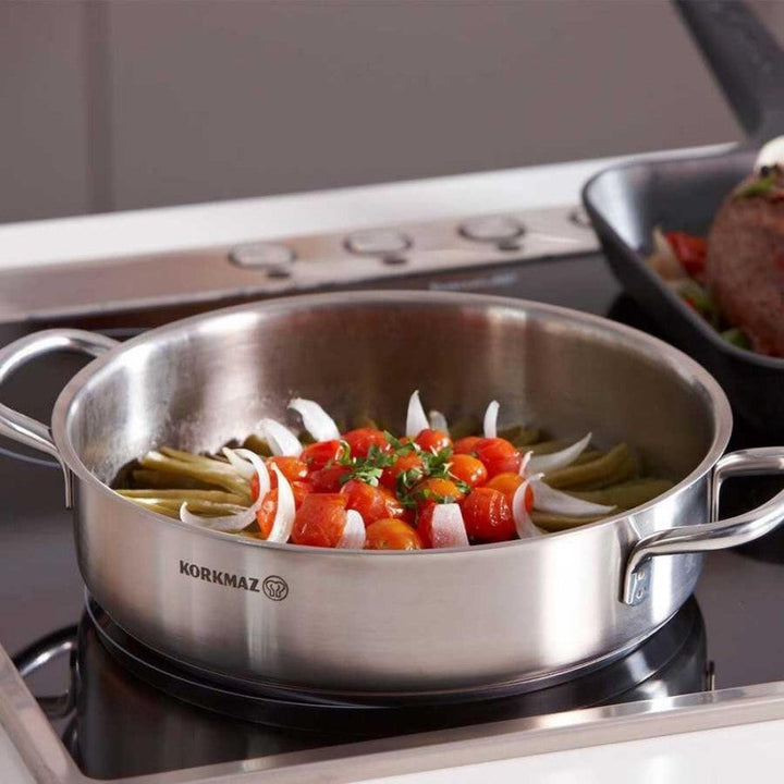 Korkmaz Cookware Set Stainless Steel Perla 9 pcs - Salman Stores