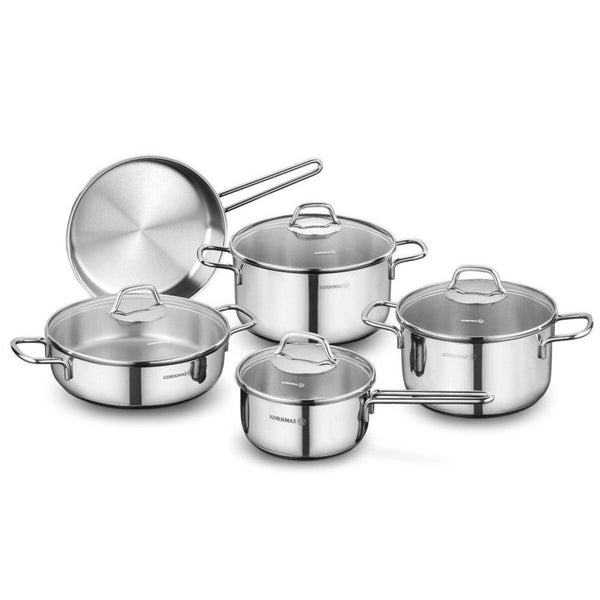 Korkmaz Cookware Set Stainless Steel Perla 9 pcs - Salman Stores