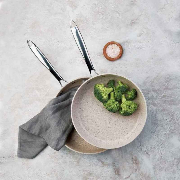 Korkmaz Frypan with Lid Granite 24cm/ 2 Liter Beige KOR18551