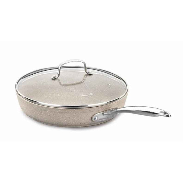 Korkmaz Frypan with Lid Granite 24cm/ 2 Liter Beige KOR18551