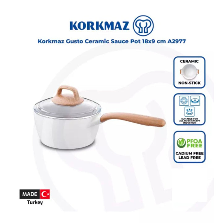 Korkmaz Saucepan Gusto Ceramic 18cm KOR2977 - Salman Stores