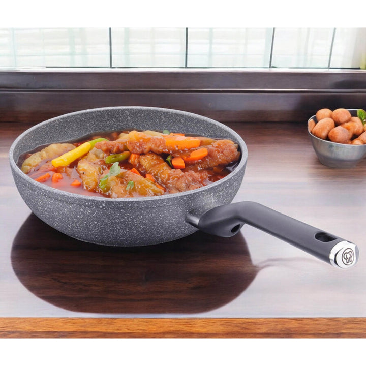 Korkmaz Wok Pan Palma Granite 24cm KOR3914 - Salman Stores